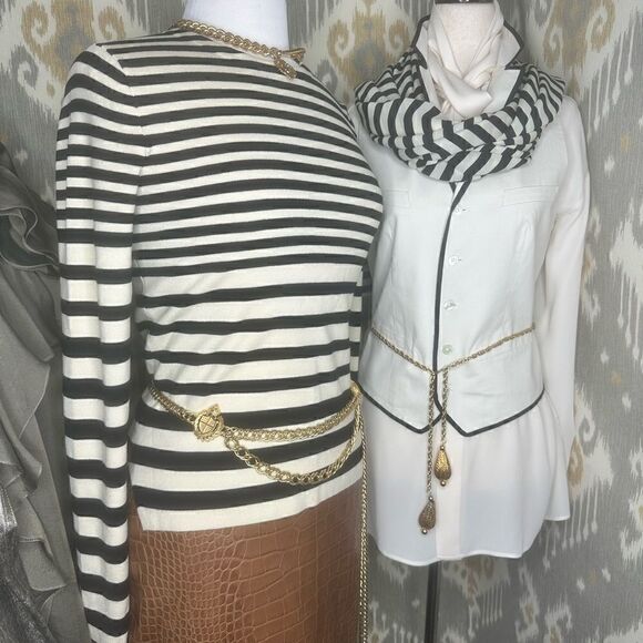 Ralph Lauren Stretch Wool Knit Parisian Breton Stripe Sweater - Picture 3 of 16